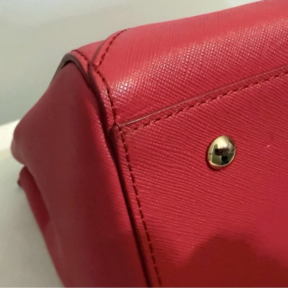 MCM Nuovo Satchel Crossbody Bag Fuchsia Pink Leather